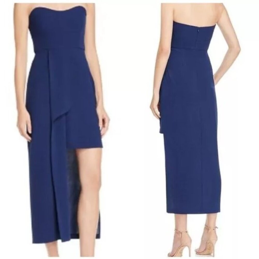 Navy strapless, prom, bridesmaid, minimalist, elegant dress